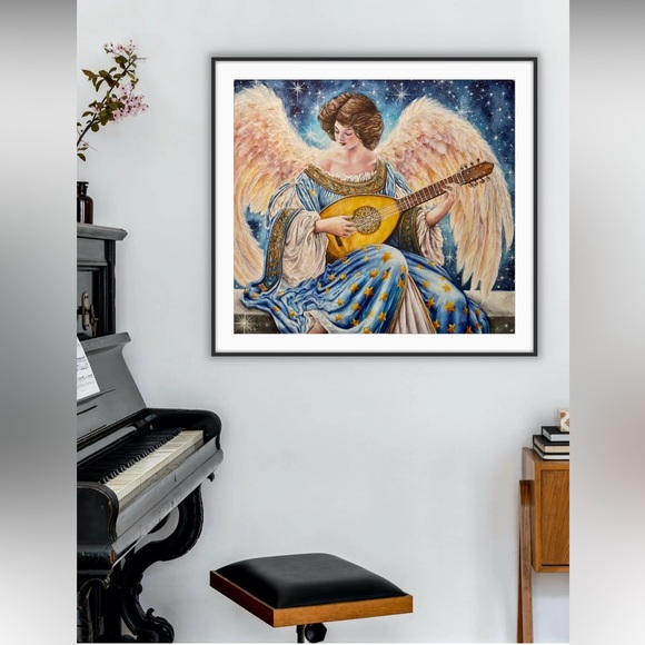 Angel Playing Lute Fine Art Print - Sonaria Callistra - Picture 4 of 6
